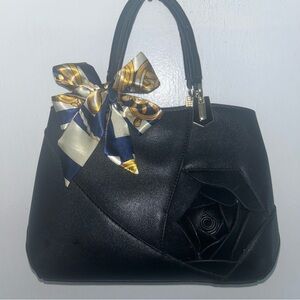 Twilly Women Handbag Purse Neck Tie Headband Bag Scarf 1 Blue Cream Gold…